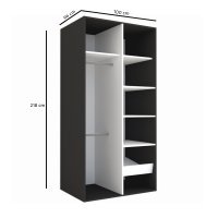 DULAP LEX 100-218-66 C GRI/DECOR K010/OGLINDA